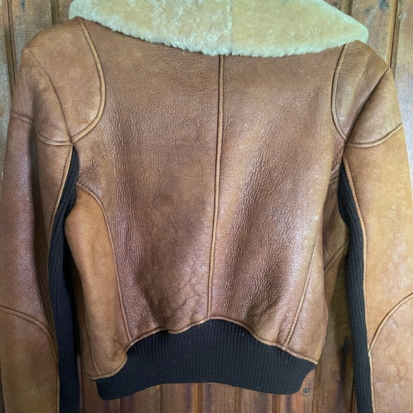 🚫SOLD🚫Doma Shearling Leather Jacket Coat Bomber - Picture 5 of 14